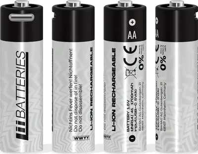 Bateri të rikarikueshme LiiBatteries AA, Lithium ion, USB C, set 4 copë - 2