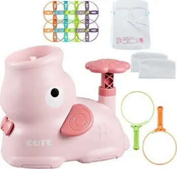 Lodër fresbi Woopie Elephant Launcher, set me disqe fluturuese, për fëmijë 3+, rozë