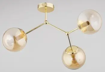 Luster tavani Alfa Golem, 3 drita, moderne, ngjyrë ari