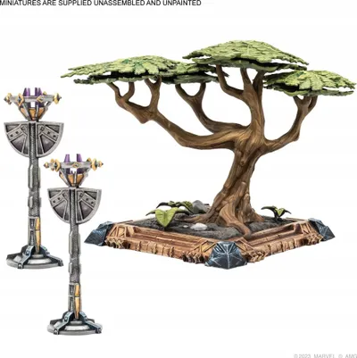 Aksesor loje tavoline Asmodee Marvel Crisis Protocol Kingdom of Wakanda Terrain Pack, zgjerim terreni, mbi 14 vjeç, shumëngjyrësh - 4