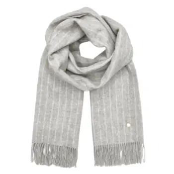 Shall femrash Tommy Hilfiger TH Elevated Wool Stripe AW0AW13891, 100% lesh, 200x35cm, gri