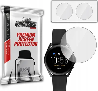Xham mbrojtës hibrid GrizzGlass për Fossil Gen 5 LTE 42mm, set 2 copë, transparent - 1