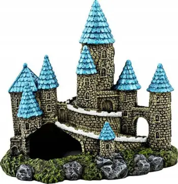 Ornament akuariumi Happet R158, kështjellë dekorative, 17×12×16 cm, kaltër