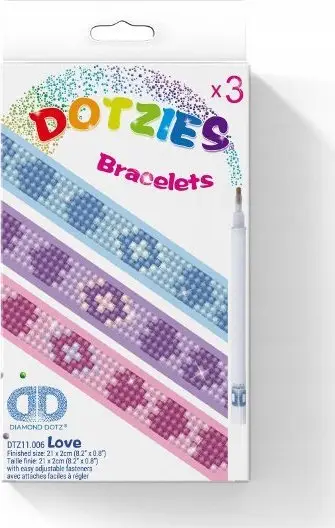 Set byzylykësh me gurë dekorativë Diamond Dotz DOTZIES 1 X9 Assorted Love, 3 copë, shumëngjyrëshe