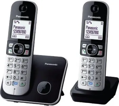Telefon Panasonic KX-TG6812PDB, i zi/i argjendtë - 1