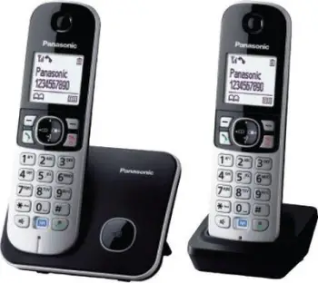 Telefon Panasonic KX-TG6812PDB, i zi/i argjendtë