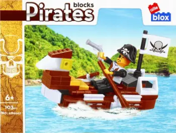 Lodër me blloqe piratësh, anije e vogël, mbi 6 vjeç, shumëngjyrëshe