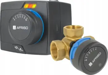 Valvul përzierëse 3 drejtimeshe Afriso ARV 382 me servomotor elektrik ARM 343, bronzi