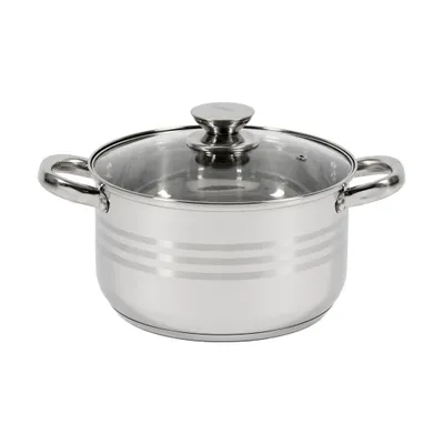 Tenxhere me kapak Heinner Myra, 22 cm, 4.5 L, çelik inox xham - 1
