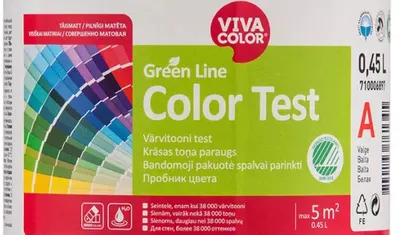 Bojë murale Vivacolor GL Color Test, 0.45L, mat, e bardhë - 3