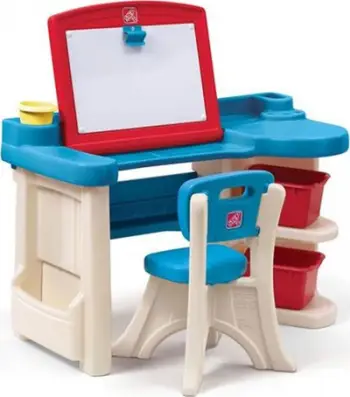Tavolinë arti për fëmijë Step2 Studio Art Desk, dërrasë vizatimi, me karrige, shumëngjyrëshe