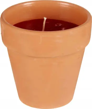 Kandil balte Flowerpot, formë vazo lulesh, ngjyrë natyrale