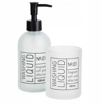 Set banjo Bathroom Solutions, dozator sapuni xhami 400 ml, gotë furçash dhëmbësh 300 ml, e bardhë