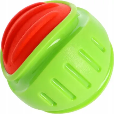 Lodër për qen Dingo Rubber Ball Dent, TPR, 10cm, jeshile me të kuqe - 2