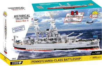 Set ndërtimi Cobi World War II Arizona dhe Pennsylvania Exclusive Edition, 2 në 1, 2100 pjesë, multingjyrësh