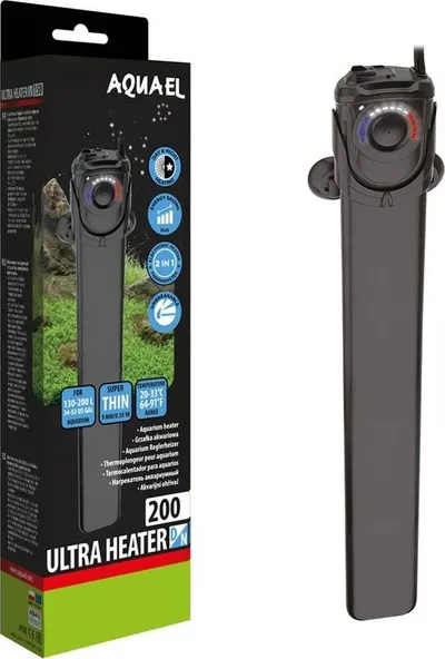 Ngrohës akuariumi Aquael Ultra Heater Day & Night, 200W, plastik, i zi - 1