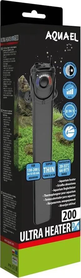 Ngrohës akuariumi Aquael Ultra Heater Day & Night, 200W, plastik, i zi - 3