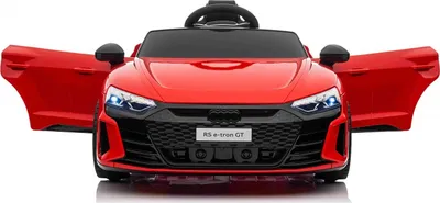 Makina elektrike për fëmijë Audi E Tron GT, telekomandë, ulëse lëkurë, e zezë - 4