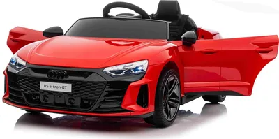 Makina elektrike për fëmijë Audi E Tron GT, telekomandë, ulëse lëkurë, e zezë - 5