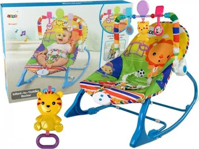 Karrige lëkundëse Lean Sport Rocker Seat 2in1 Tiger, vibrim dhe tinguj, blu - 1