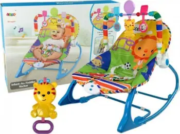 Karrige lëkundëse Lean Sport Rocker Seat 2in1 Tiger, vibrim dhe tinguj, blu