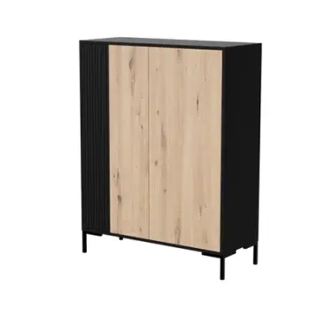 Komodë Cama MERCI, 100 x 40 x 129 cm, lis artisan, e zezë