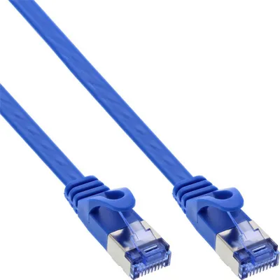 Kabllo rrjeti InLine Flat Patch, U/FTP, Cat.6A, 5 m, e kaltër - 1