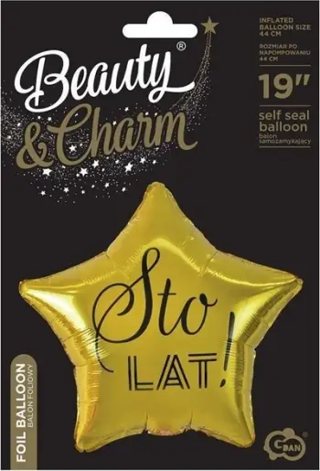 Balonë alumini Godan Happy Birthday Star, formë ylli, ari