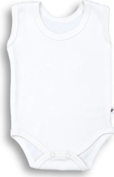 Bodi për bebe Nanaf Organic Strappy 50, pambuk organik, pa mëngë, i bardhë - 1