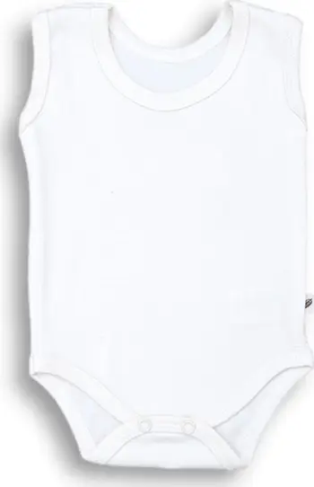 Bodi për bebe Nanaf Organic Strappy 50, pambuk organik, pa mëngë, i bardhë