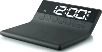 Orë alarmi Muse M168WI, karikim wireless 5W, ekran LED, e zezë