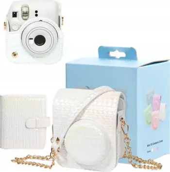 Set këllëf dhe album LOVE INSTANT për Fujifilm Instax Mini 12, album 64 foto, e bardhë