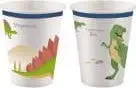 Gota feste me dinosaurë, 250ml, set 8 copë, shumëngjyrëshe