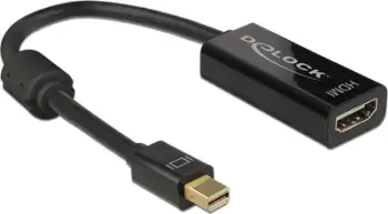Adapter Delock DisplayPort Mini në HDMI, i zi (62613)