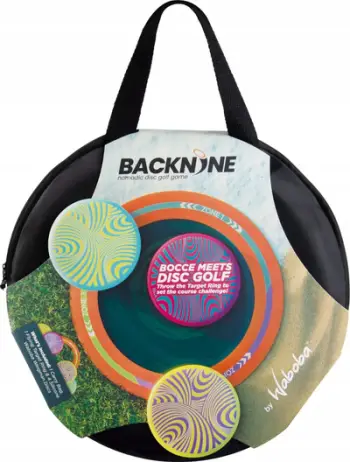 Set loje me frisbi Waboba Backnine, 4 disqe, unazë pikëzimi, portativ