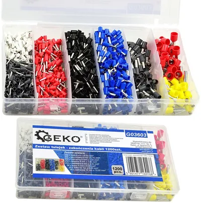 Set këllëfësh fundorë për kabllo, 1200 copë, madhësi të ndryshme, shumëngjyrësh - 5