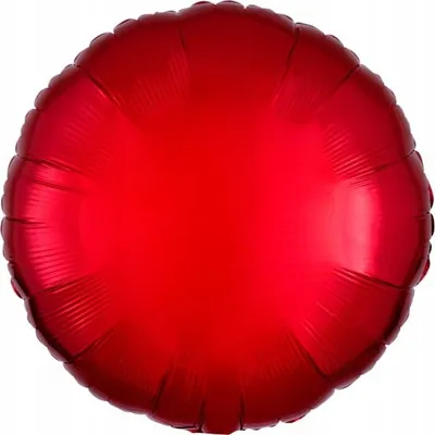 Balonë dekorative rrumbullake folje, 45cm, e kuqe metalike - 1
