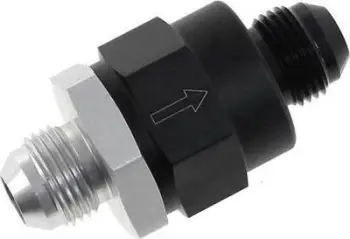Valvul kontrolluese TurboWorks Check Valve AN8, metalike, për vaj ujë dhe karburant, e zezë