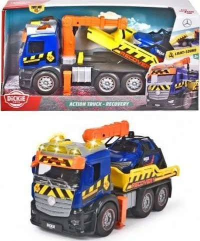 Kamion lodër Dickie CITY Mercedes Tow Truck, drita dhe tinguj, 26 cm, shumëngjyrëshe - 1