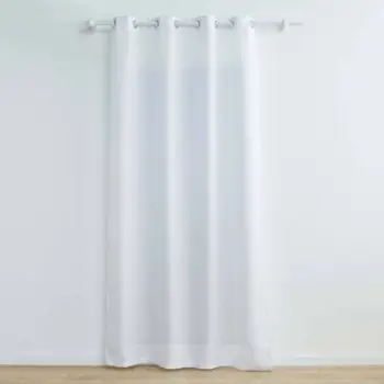 Perde me unaza zeline, 140x280cm, poliestër, e bardhë