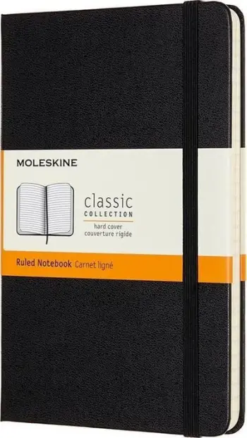 Fletore Moleskine Classic, 11.5x18cm, me vija, kapak i fortë, e zezë