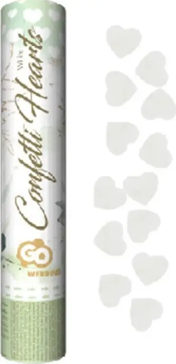 Konfeti pneumatik Godan White Hearts, 30 cm, zemra të bardha
