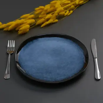 Set pjata të sheshta Heinner Serenity, 28 cm, qeramike, blu e zezë