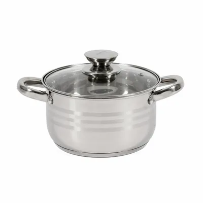 Tengere Heinner Myra, 18 cm, 2.5L, çelik inox me kapak xhami - 1