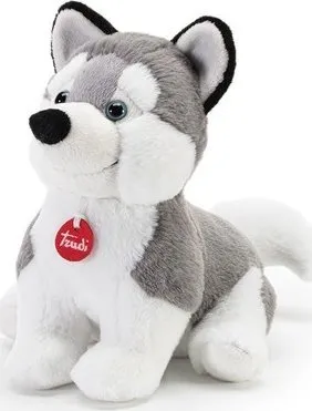 Lodër pelushi Trudi Puppy Husky M, madhësi mesatare, gri e bardhë - 1