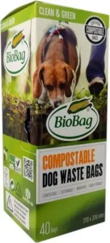 Qese kompostuese për feçe qenësh BioBag, me doreza, 30 copë, jeshile
