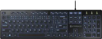 Tastierë Eternico Wired KD2001L, CZ/SK, LED blu, me kabllo, e zezë
