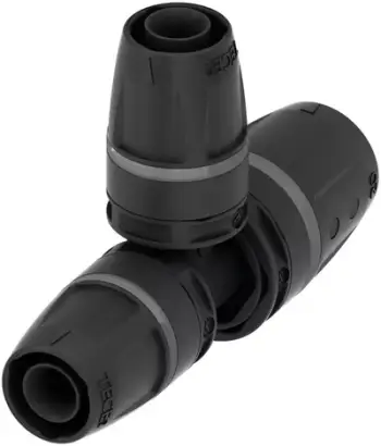 Nyje T e reduktuar TECE, 20 25 20 mm, plastike, e zezë