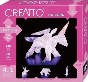 Set kreativ Creatto Unicorn Junior, 242 pjesë, rozë