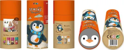 Set qepjeje Avenir Sewing Sew a Penguin Keyring, lodër krijuese për fëmijë, varëse çelësash pinguin, shumëngjyrësh - 1